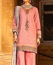 Alkaram Tea Pink Slub Suit- Pakistani Designer Chiffon Suit