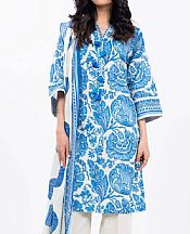 Alkaram Blue/Off White Khaddar Suit- Pakistani Winter Clothing