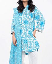 Alkaram Light Turquoise/White Khaddar Suit- Pakistani Winter Dress