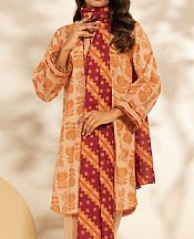 Alkaram Ivory/Orange Khaddar Suit- Pakistani Winter Dress