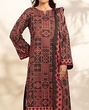 Alkaram Coral/Grey Khaddar Suit (2 Pcs)- Pakistani Winter Dress