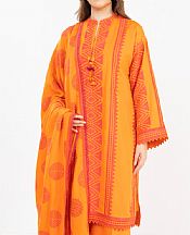 Alkaram Orange Blue Jacquard Suit- Pakistani Winter Dress