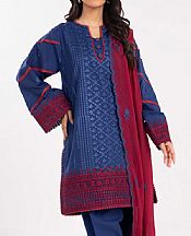 Alkaram Navy Blue Lawn Suit- Pakistani Designer Lawn Suits