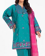 Alkaram Teal Jacquard Suit- Pakistani Lawn Dress