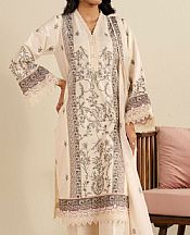 Alkaram Off-white Khaddar Suit- Pakistani Winter Dress