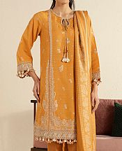 Alkaram Ochre Khaddar Suit- Pakistani Winter Clothing