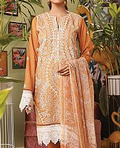 Safety Orange Slub Lawn Suit- Pakistani Designer Lawn Dress