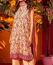 Alkaram Beige Lawn Suit- Pakistani Lawn Dress