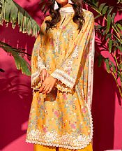 Alkaram Mustard Lawn Suit- Pakistani Lawn Dress
