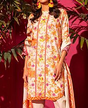Alkaram Ivory/Peach Lawn Suit- Pakistani Designer Lawn Suits