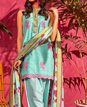 Alkaram Aqua Lawn Suit- Pakistani Lawn Dress