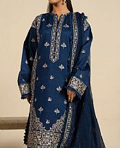 Alkaram Navy Blue Cotton Net Suit- Pakistani Lawn Dress