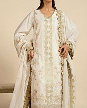 Alkaram Off-white Cotton Net Suit- Pakistani Lawn Dress