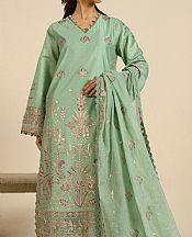 Alkaram Green Cotton Net Suit- Pakistani Designer Lawn Suits