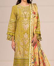 Alkaram Olive Green Jacquard Suit- Pakistani Lawn Dress