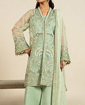 Alkaram Mint Green Organza Suit- Pakistani Designer Chiffon Suit