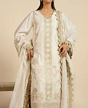 Alkaram Off White Cotton Suit- Pakistani Designer Lawn Suits