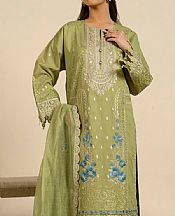 Alkaram Olive Green Lawn Suit- Pakistani Lawn Dress