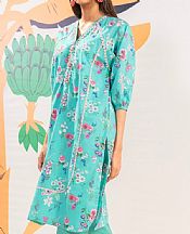 Alkaram Turquoise Cambric Kurti- Pakistani Lawn Dress