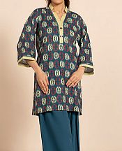 Alkaram Denim Blue Khaddar Kurti- Pakistani Winter Clothing