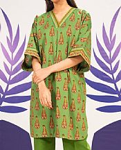 Alkaram Green Cambric Kurti- Pakistani Lawn Dress