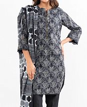 Alkaram Black Lawn Suit (2 pcs)- Pakistani Lawn Dress