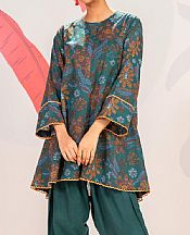 Alkaram Teal Cambric Kurti- Pakistani Designer Lawn Suits