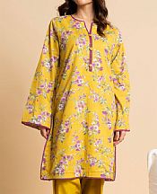 Alkaram Mustard Cambric Kurti- Pakistani Lawn Dress