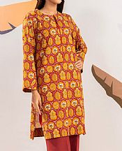 Alkaram Red/Orange Cambric Kurti- Pakistani Lawn Dress