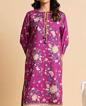 Alkaram Cerise Pink Cambric Kurti- Pakistani Lawn Dress