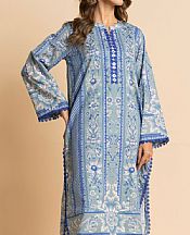 Alkaram Shadow Green/Blue Cambric Kurti- Pakistani Designer Lawn Suits