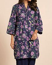 Alkaram Navy Blue Khaddar Kurti- Pakistani Winter Clothing