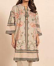 Alkaram Beige Khaddar Kurti- Pakistani Winter Dress