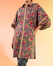 Alkaram Charcoal Grey Lawn Kurti- Pakistani Lawn Dress