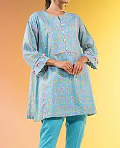 Alkaram Light Turquoise Lawn Kurti- Pakistani Designer Lawn Suits