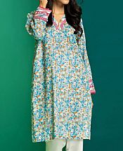 Off-white/Light Turquoise Lawn Kurti- Pakistani Lawn Dress