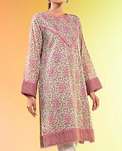 Alkaram Beige/Light Pink Lawn Kurti- Pakistani Designer Lawn Suits