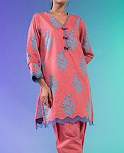 Alkaram Light Carmine Pink Lawn Kurti- Pakistani Designer Lawn Suits