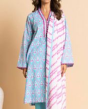 Alkaram Light Turquoise/Pink Cambric Suit (2 pcs)- Pakistani Lawn Dress
