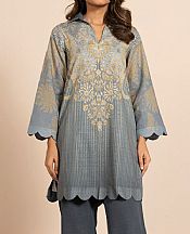 Alkaram Grey Khaddar Kurti- Pakistani Winter Clothing