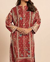 Alkaram Auburn Red Khaddar Kurti- Pakistani Winter Dress