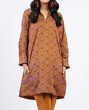 Alkaram Dull Orange Cambric Kurti- Pakistani Winter Clothing