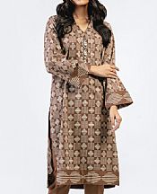 Alkaram Brown Cambric Kurti- Pakistani Winter Clothing