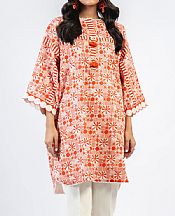 Alkaram Orange Cambric Kurti- Pakistani Winter Clothing