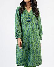 Alkaram Flat Green Cambric Kurti- Pakistani Winter Clothing
