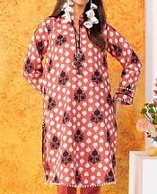 Alkaram Peach Khaddar Kurti- Pakistani Winter Dress