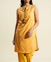 Alkaram Yellow Lawn Kurti- Pakistani Designer Lawn Suits