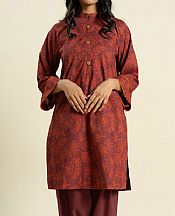 Alkaram Maroon Lawn Kurti- Pakistani Designer Lawn Suits