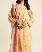 Alkaram Pale Yellow Lawn Suit (2 pcs)- Pakistani Designer Lawn Suits