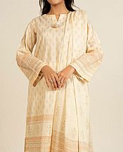 Alkaram Cream Lawn Suit- Pakistani Lawn Dress
